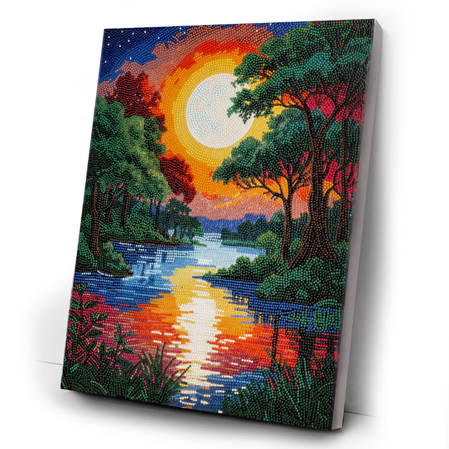 Moonlit Reflections Crystal Art Canvas Kit 40x50cm