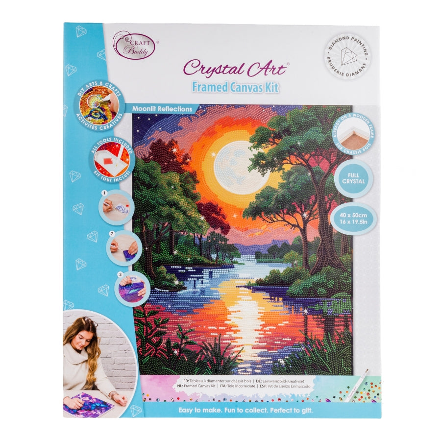 Moonlit Reflections Crystal Art Canvas Kit 40x50cm