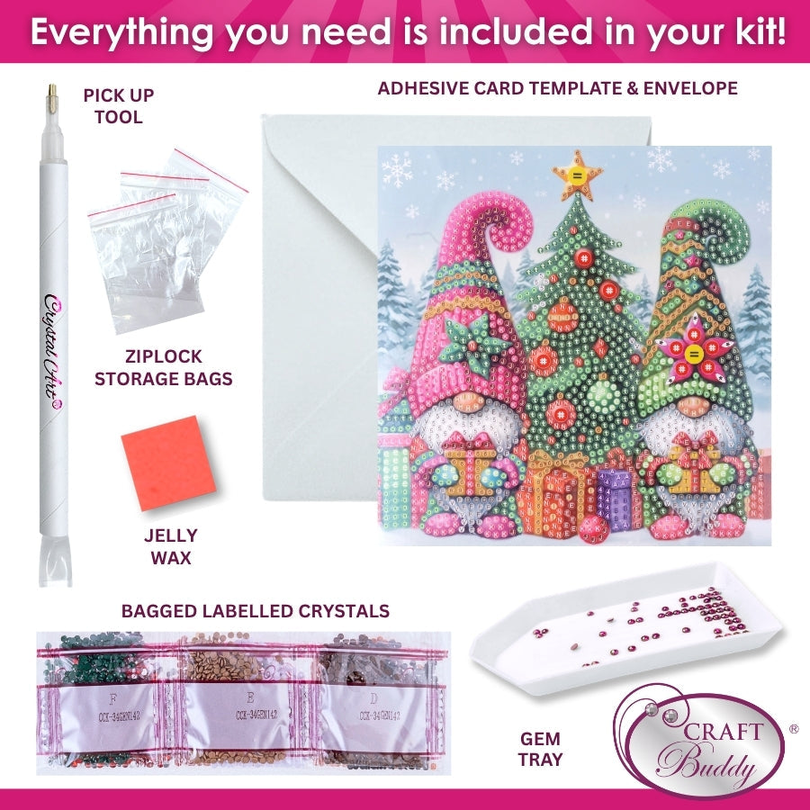 Mr & Mrs Gonk Crystal Art Card Kit 15x15cm