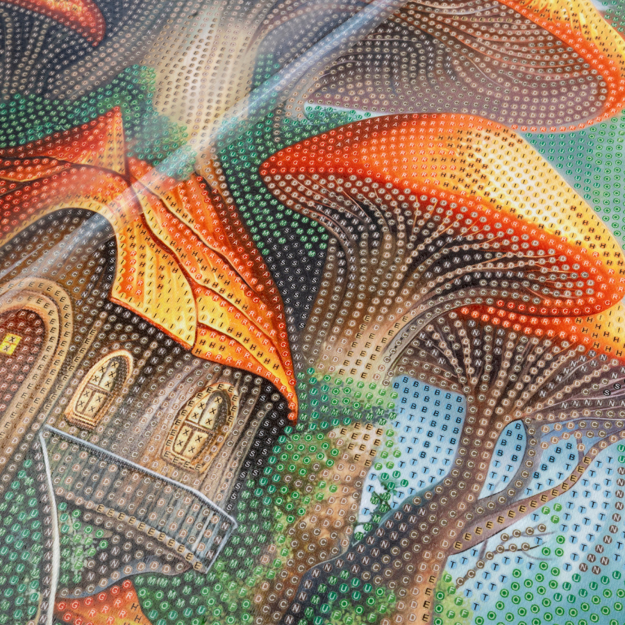 Mushroom House Crystal Art Canvas Kit 40x50cm