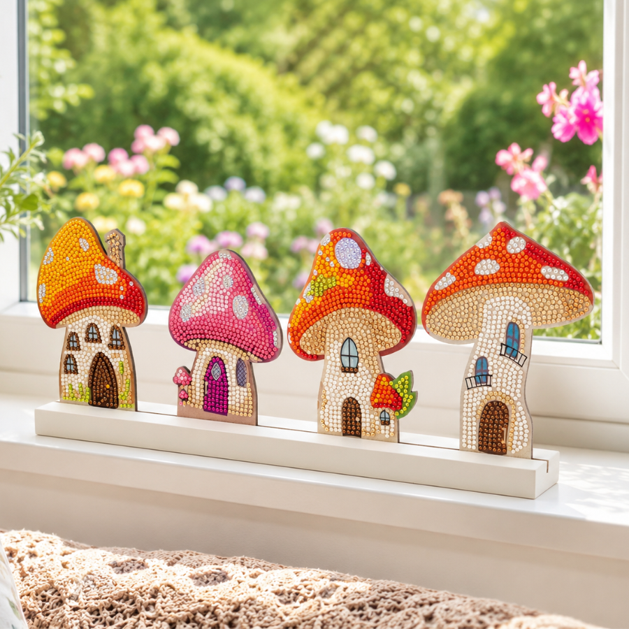 Mushroom Houses Crystal Art Decoration Kit