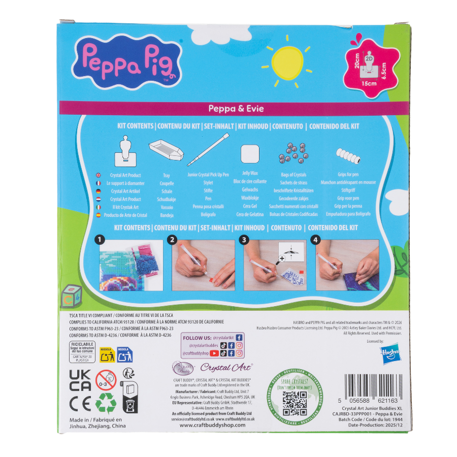 Peppa & Evie Crystal Art Junior Buddies XL Peppa Pig