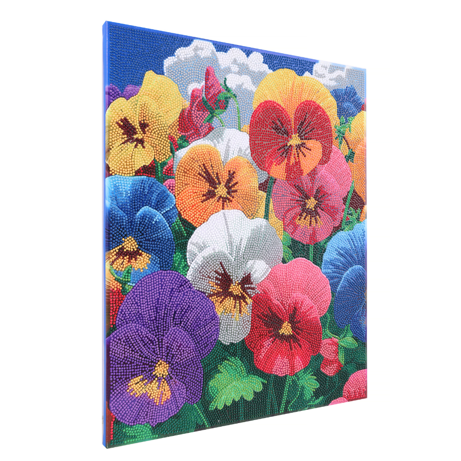 Perfect Pansies Crystal Art Framed Canvas Kit 40x50cm