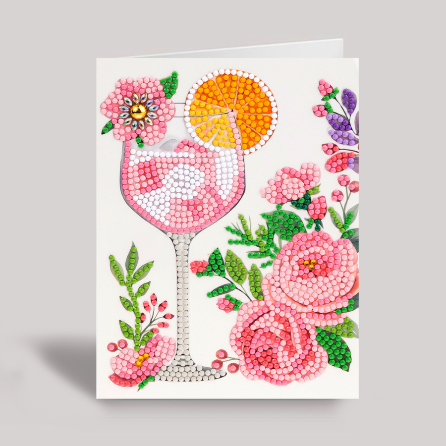 Pink Aperitif Crystal Art Card Kit 12.6cm x 17.5cm