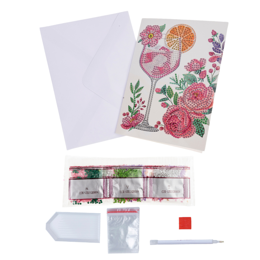 Pink Aperitif Crystal Art Card Kit 12.6cm x 17.5cm