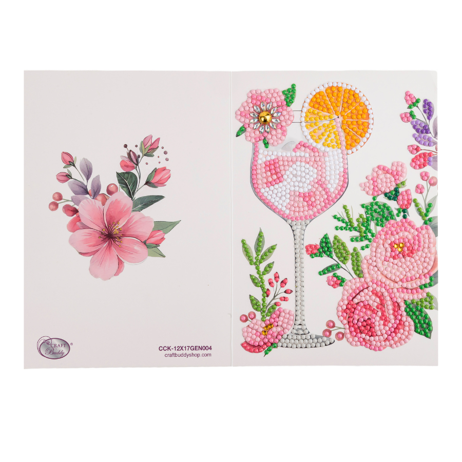Pink Aperitif Crystal Art Card Kit 12.6cm x 17.5cm