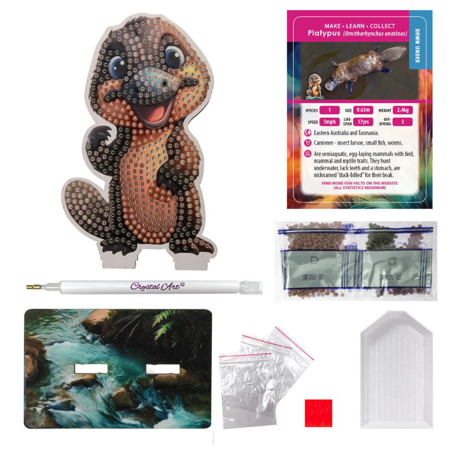 Platypus Crystal Art Wildlife Buddies contents