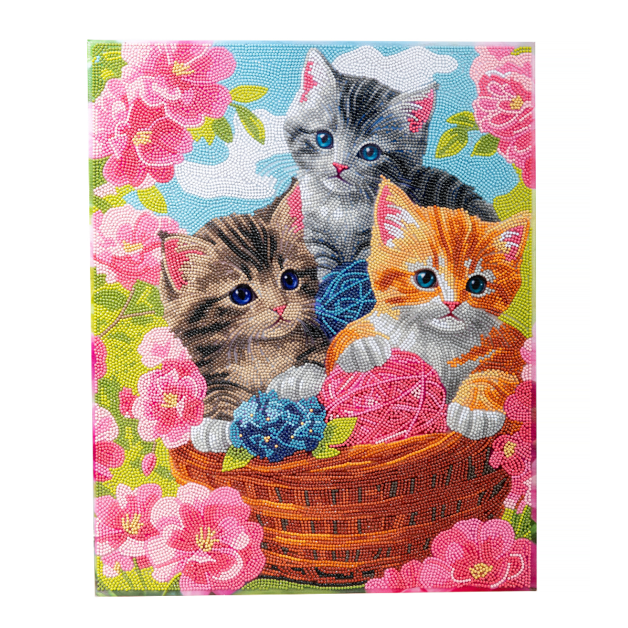 Playful Cats Crystal Art Canvas Kit 40x50cm
