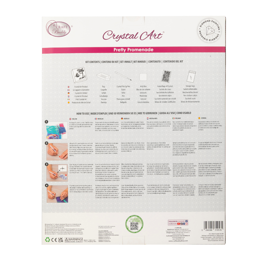 Pretty Promenade Crystal Art Canvas Kit 40x50cm