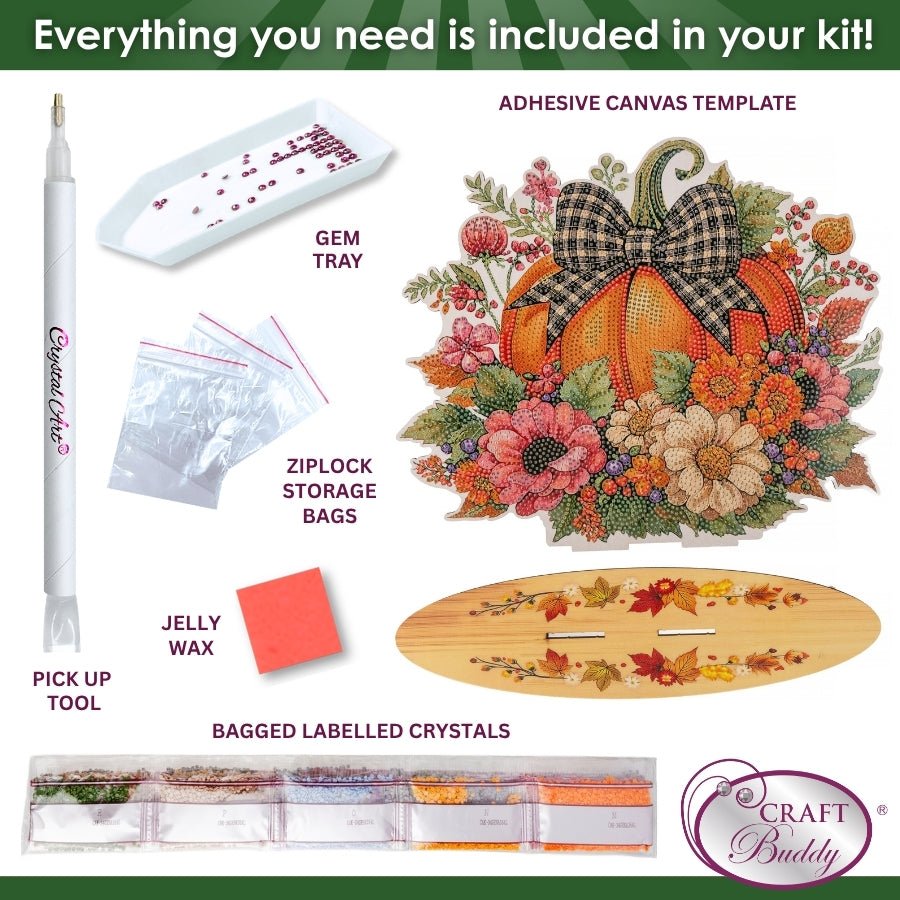 Pumpkin Petals Crystal Art Decoration Kit