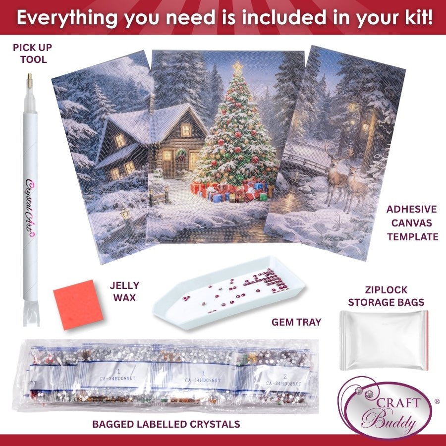 A Quiet Christmas Crystal Art Canvas Triptych Kit