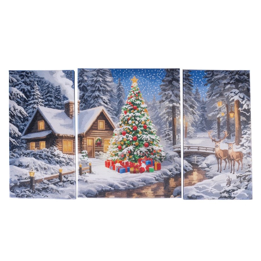 A Quiet Christmas Crystal Art Canvas Triptych Kit