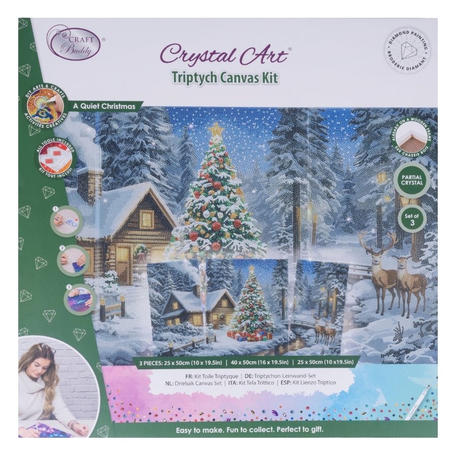 A Quiet Christmas Crystal Art Canvas Triptych Kit