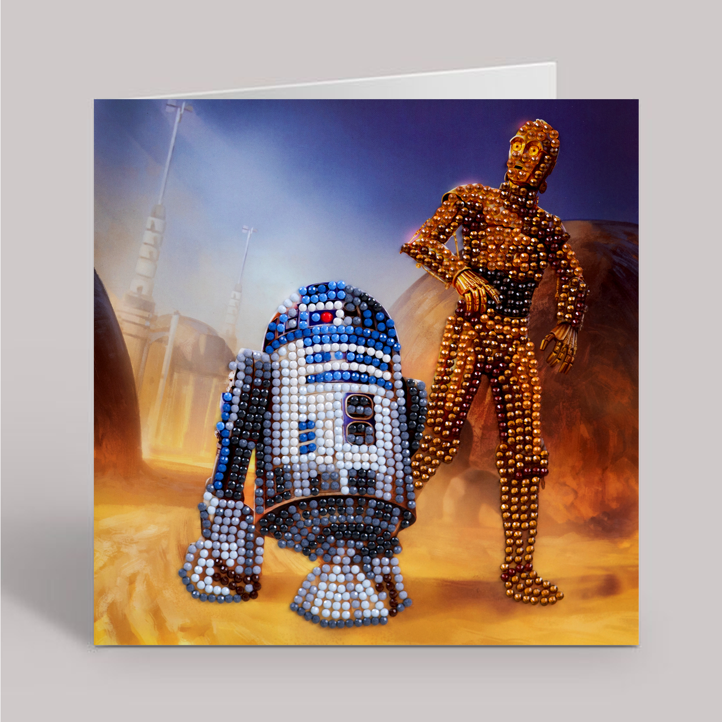 CCK-SWS803: R2-D2 & C-3PO 18x18cm Crystal Art Card