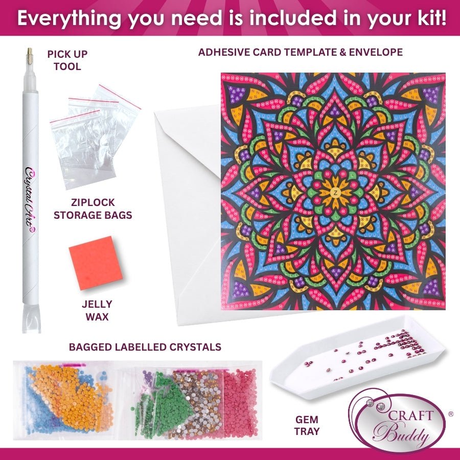 Radiant Mandala Crystal Art Card Kit 15x15cm