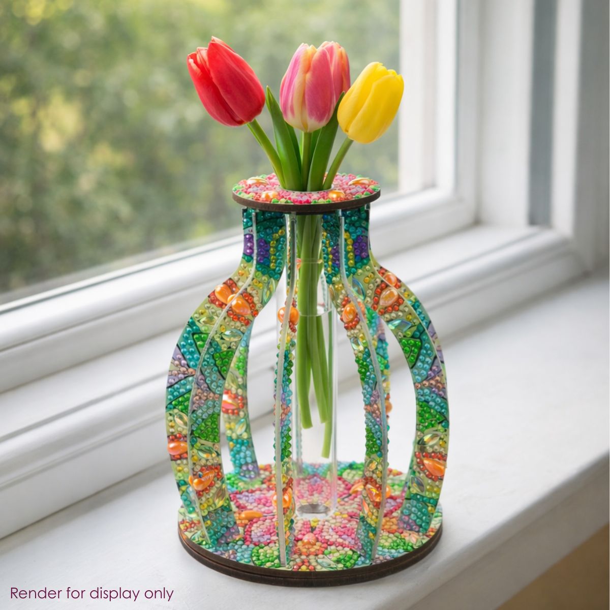 Radiant petals crystal art vase lifestyle