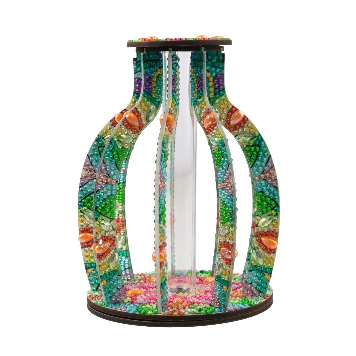 Radiant petals crystal art vase side