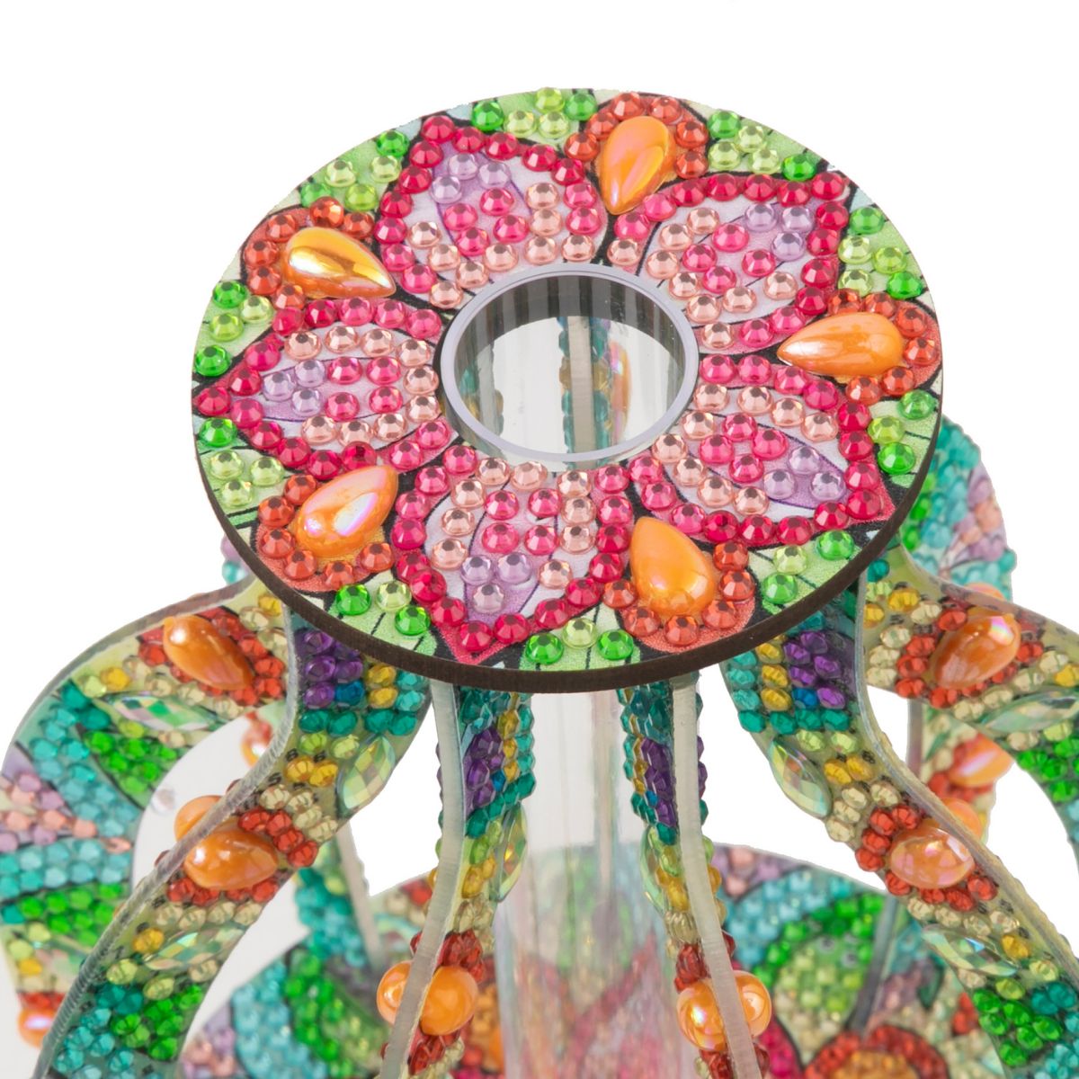 Radiant petals crystal art vase top