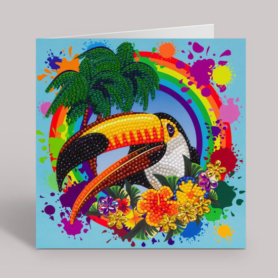 CCK-A78: "Rainbow Toucan" 18x18cm Crystal Art Card