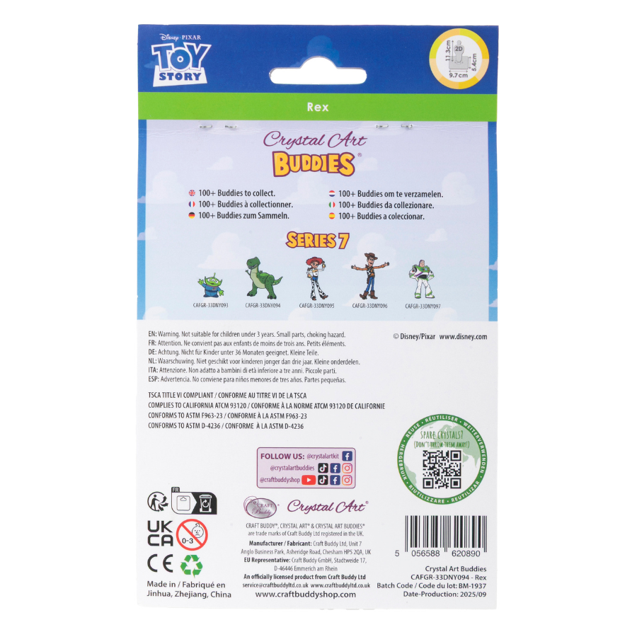 Rex Crystal Art Buddies Toy Story Series 7 Disney Pixar