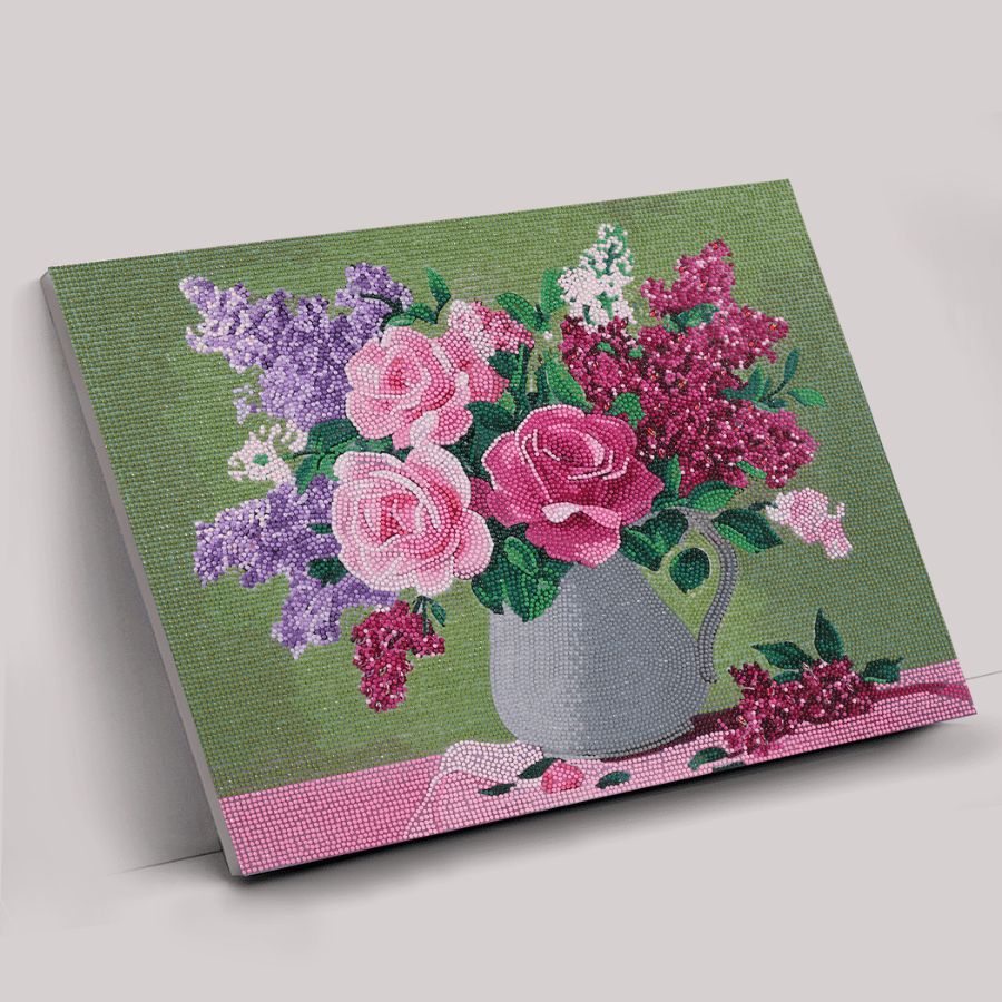 Rose & Lilac Harmony Crystal Art Framed Canvas Kit 50x40cm