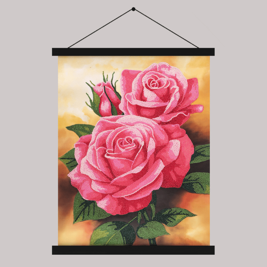 Roses Crystal Art Scroll Kit 40x50cm