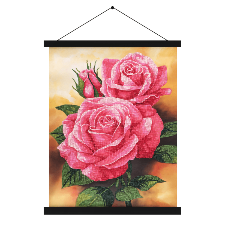 Roses Crystal Art Scroll Kit 40x50cm