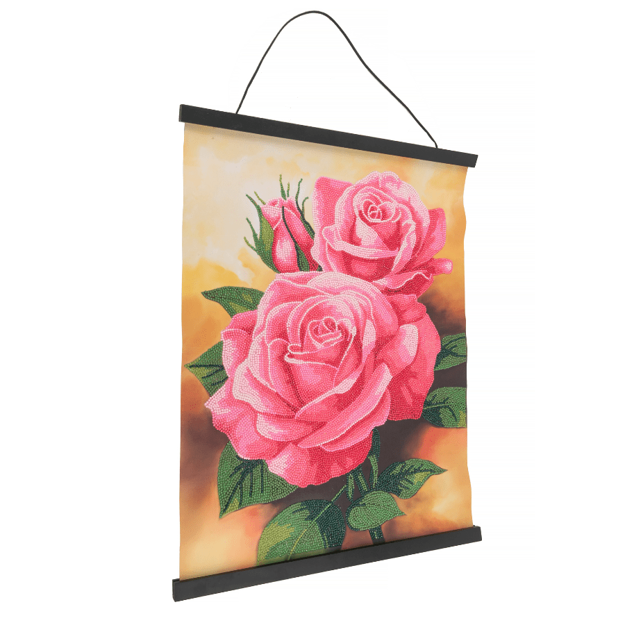 Roses Crystal Art Scroll Kit 40x50cm