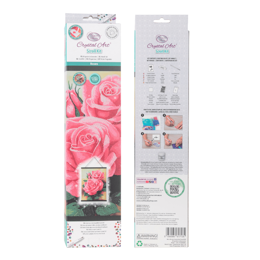 Roses Crystal Art Scroll Kit 40x50cm
