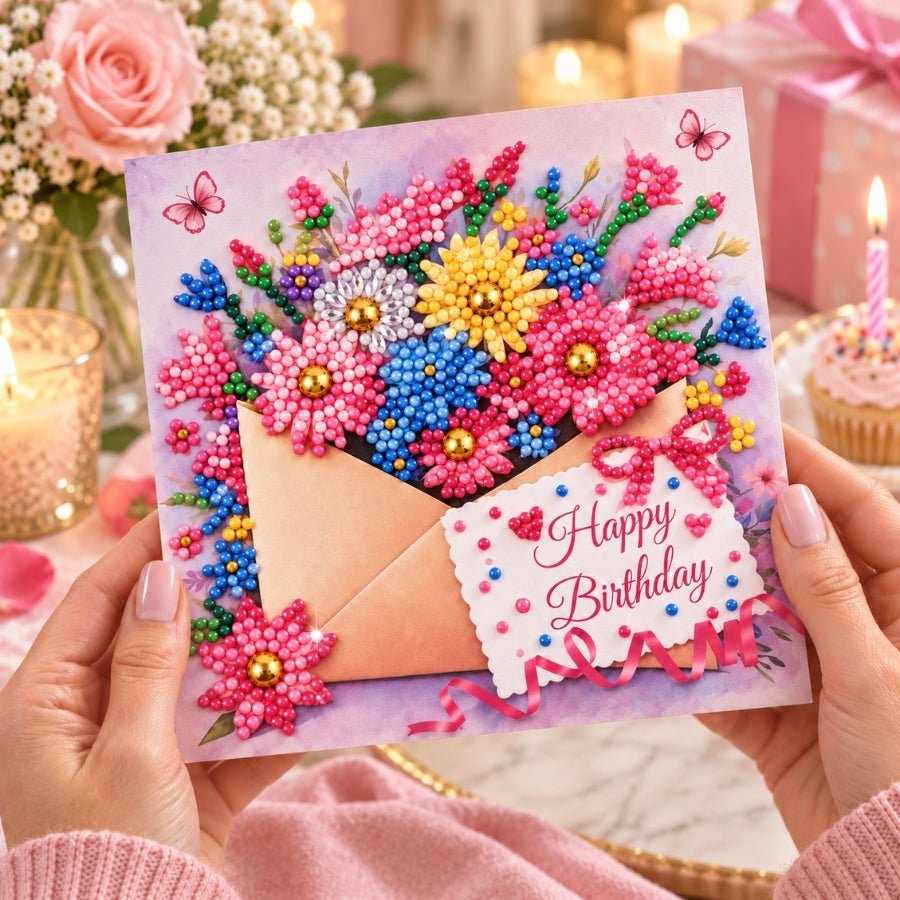 Sweet Blooms Crystal Art Card Kit 15x15cm