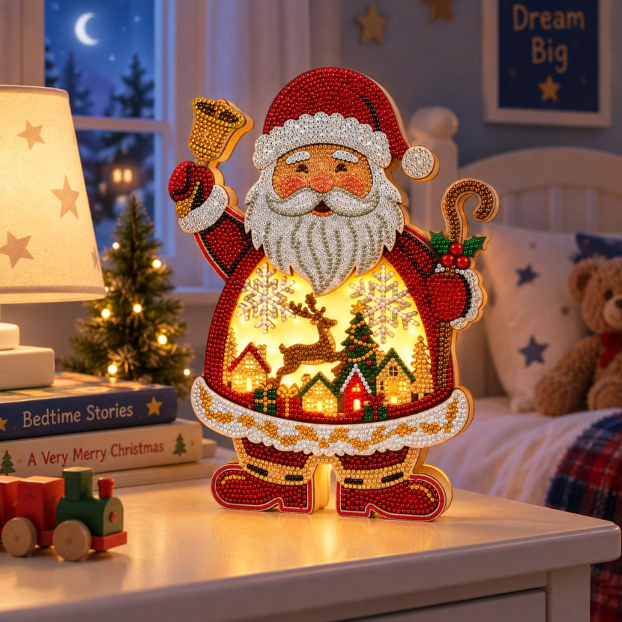 Santa Crystal Art 3D Buildable Scene Kit LED Light Up