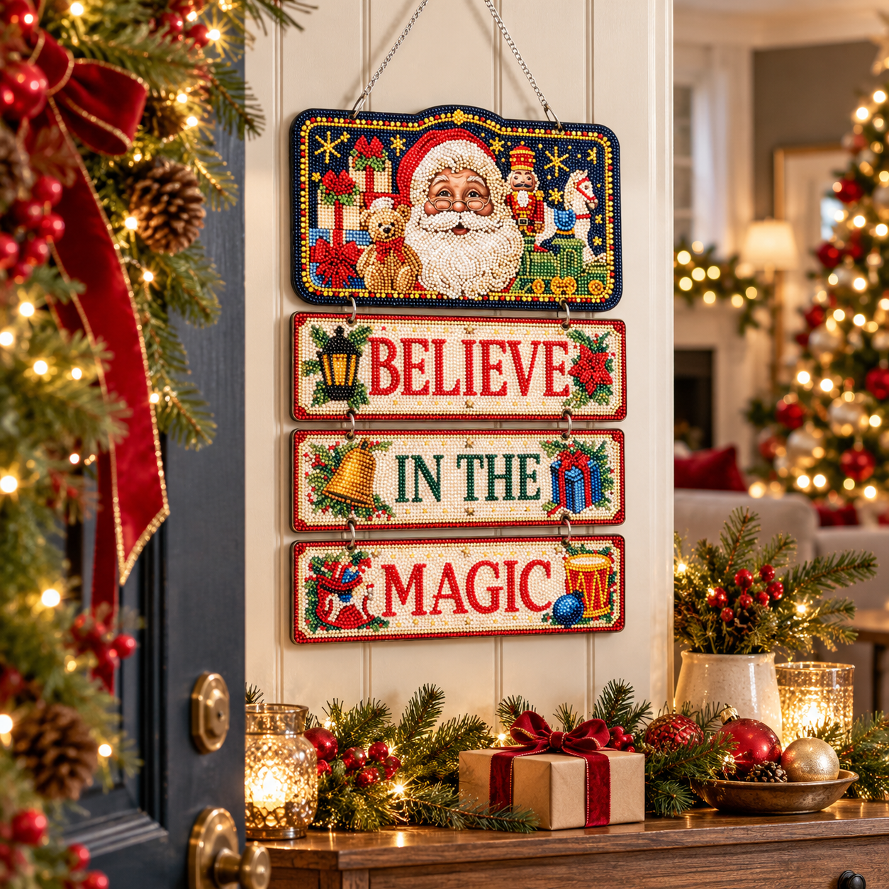 Santa Sparkle Sign Crystal Art Decoration Kit