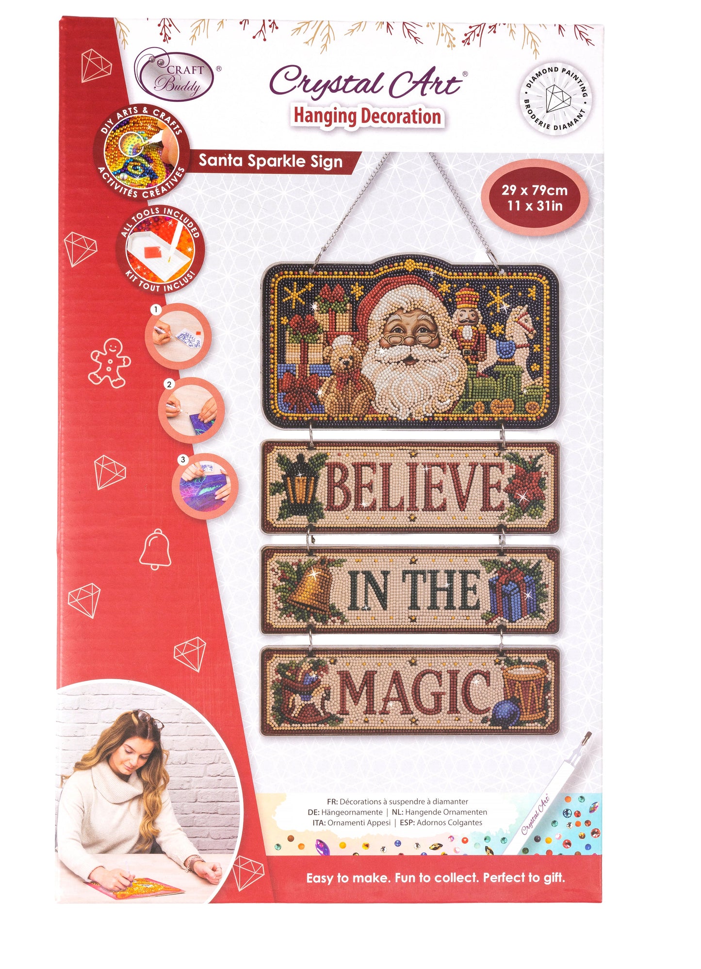 Santa Sparkle Sign Crystal Art Decoration Kit