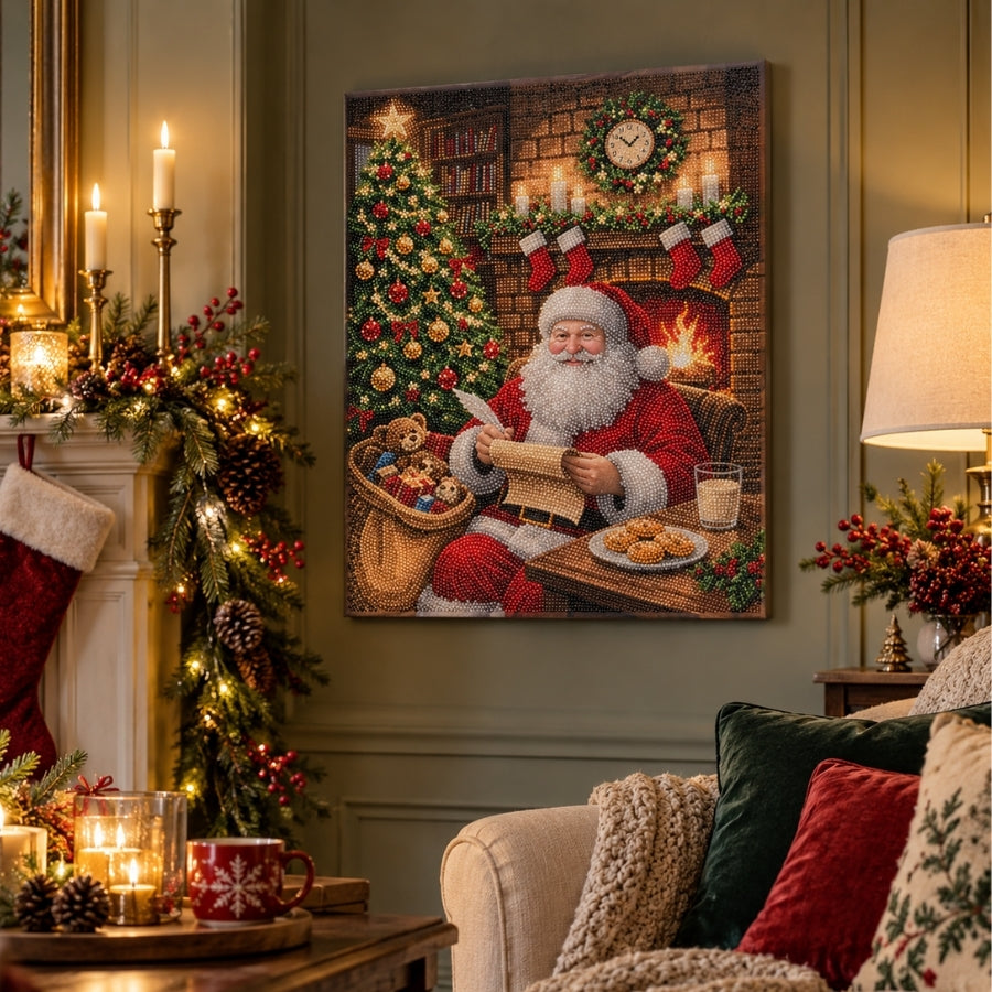 Santa's List Crystal Art Canvas Kit 40x50cm