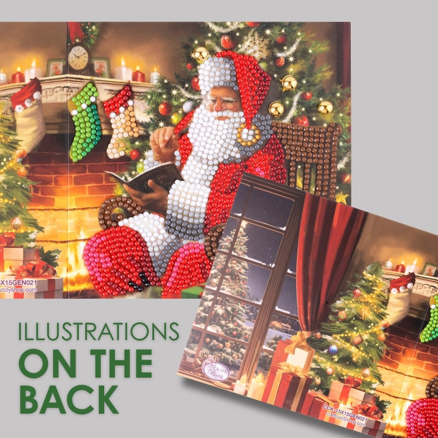Santa's List Crystal Art Card Kit 15x15cm