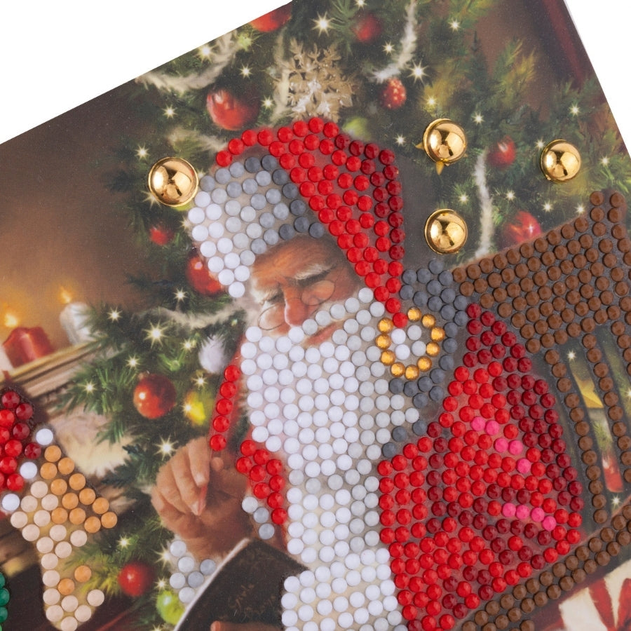 Santa's List Crystal Art Card Kit 15x15cm