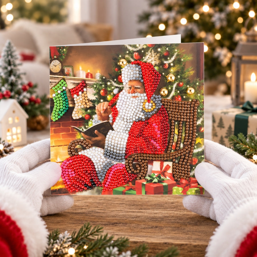 Santa's List Crystal Art Card Kit 15x15cm
