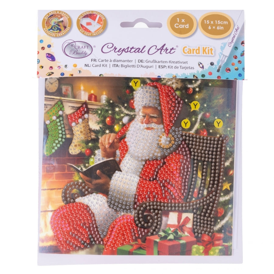 Santa's List Crystal Art Card Kit 15x15cm