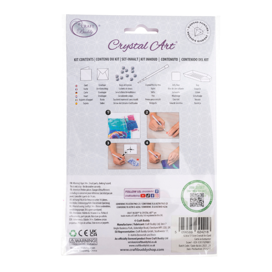 Score! Crystal Art Card Kit 12.6cm x 17.5cm
