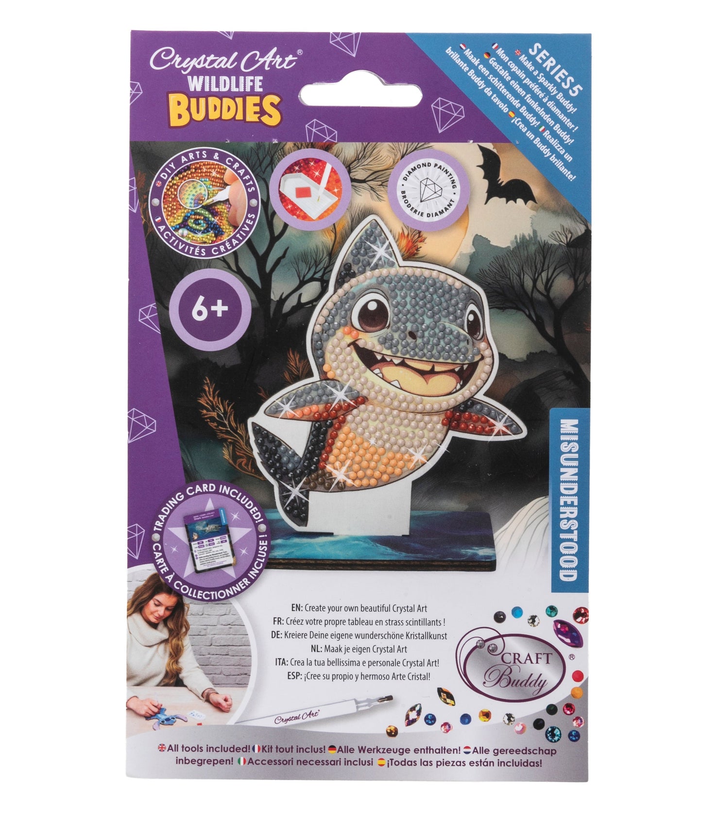 Shark Crystal Art Wildlife Buddies pack