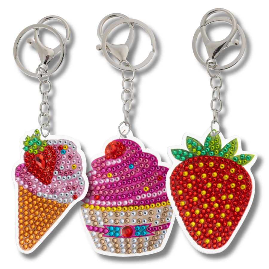 Shimmer Collection Crystal Art Keyring Kit - Set of 12