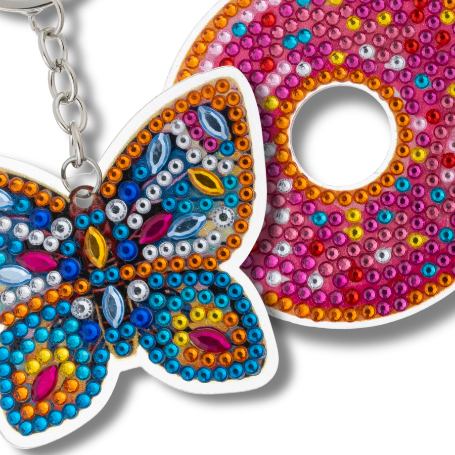 Shimmer Collection Crystal Art Keyring Kit - Set of 12