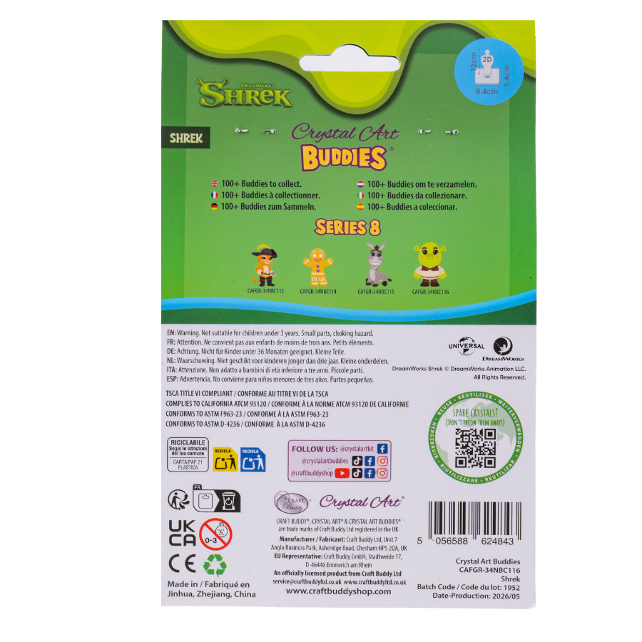 Shrek Crystal Art Buddies Kit Series 8 Shrek