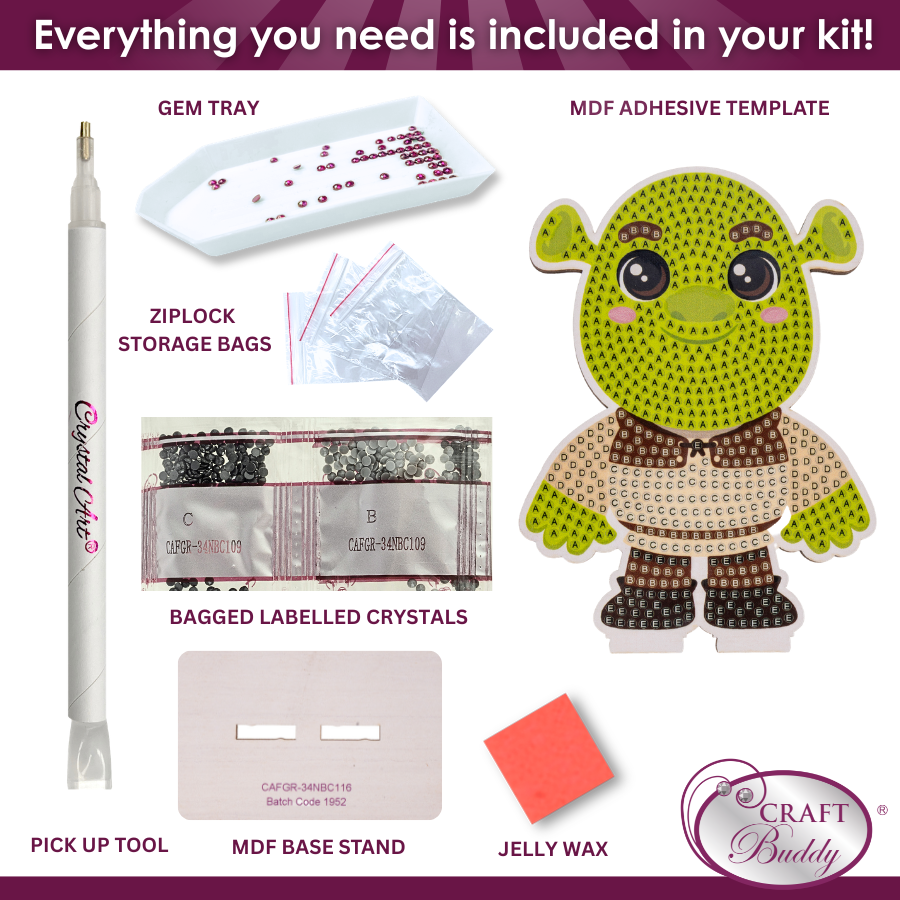 Shrek Crystal Art Buddies Kit Series 8 Shrek