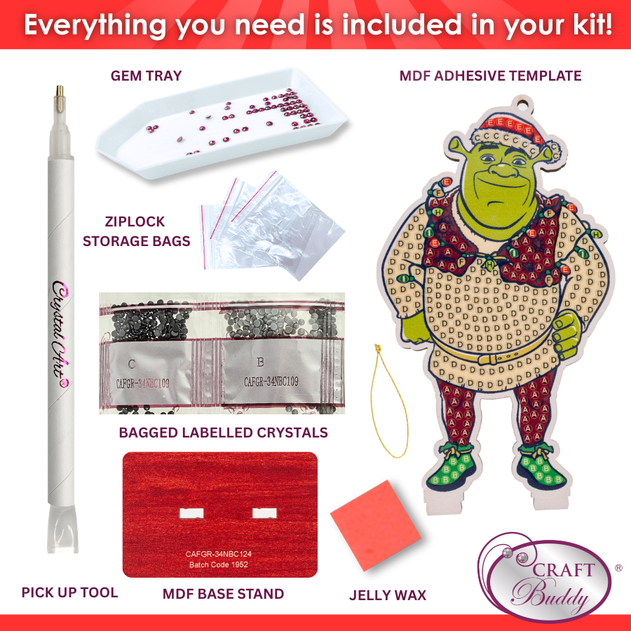 Shrek Crystal Art Festive Buddies Kit Series 8 Shrek