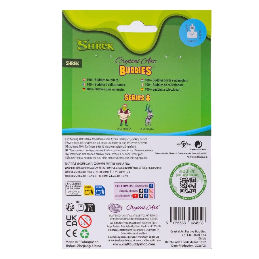 Shrek Crystal Art Festive Buddies Kit Series 8 Shrek