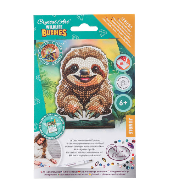 Sloth Crystal Art Wildlife Buddies pack