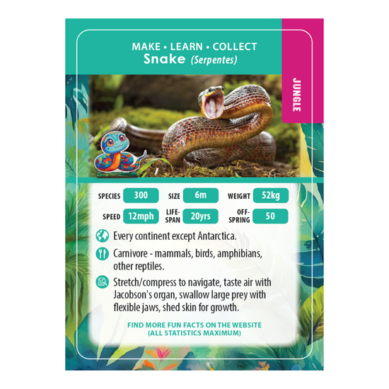 Snake Crystal Art Wildlife Buddies educard front