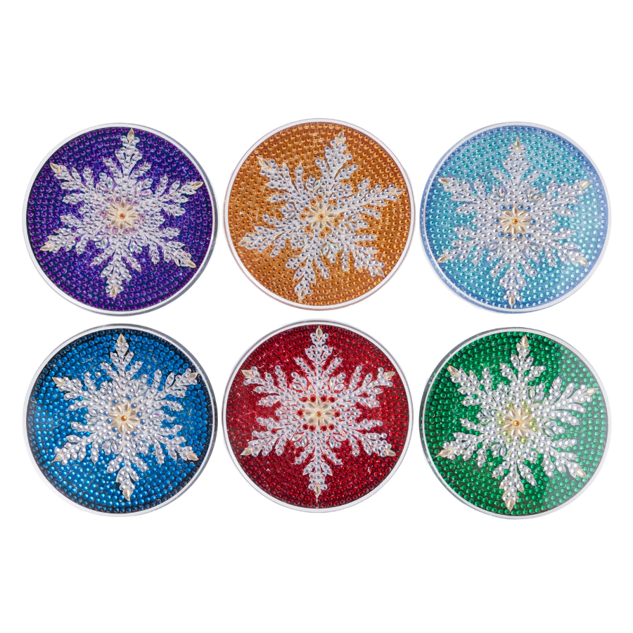 Snowflakes Christmas Crystal Art Coasters Kit