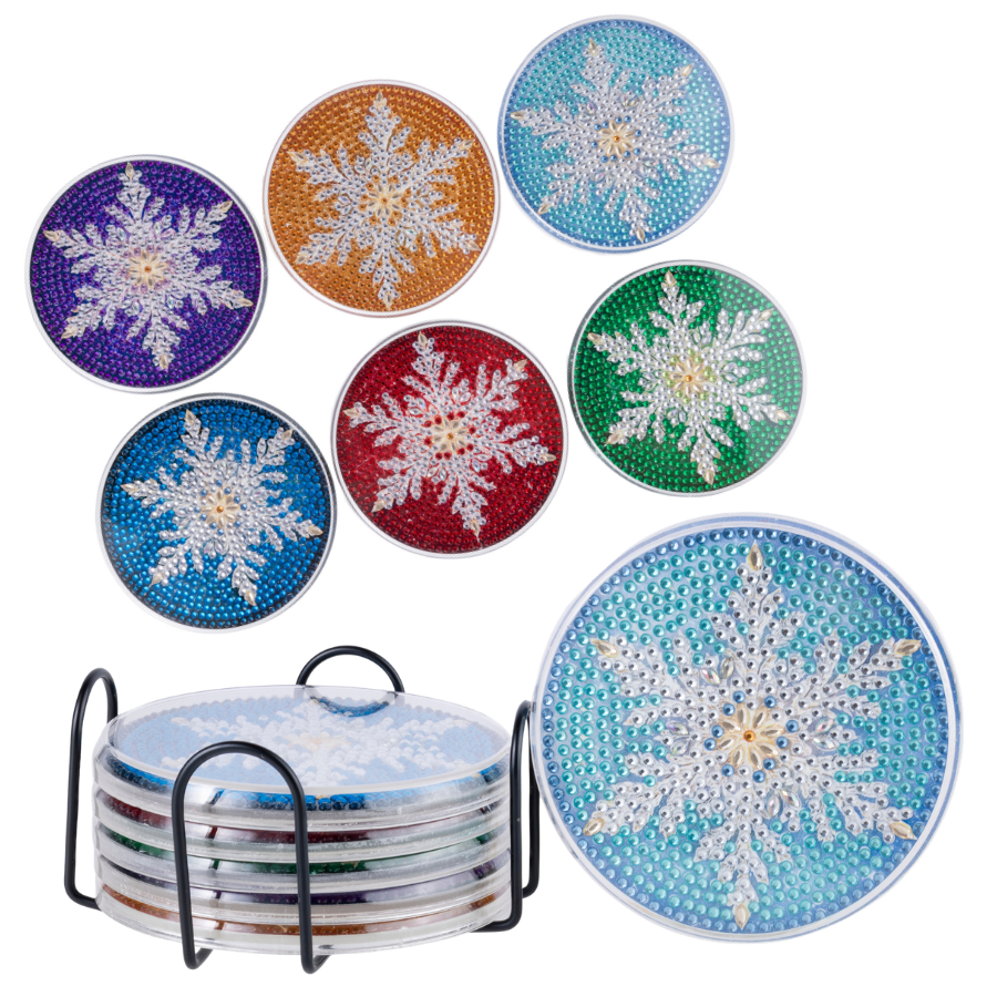 Snowflakes Christmas Crystal Art Coasters Kit